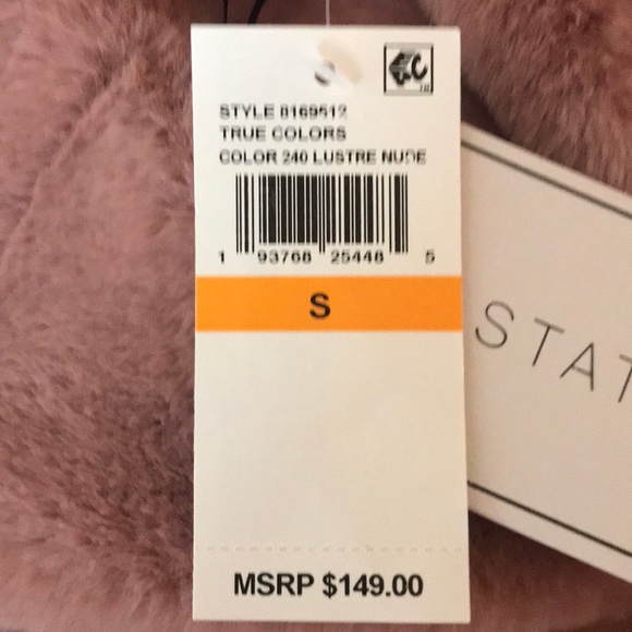 NWT 1.STATE WOM SZ SM/XS BLUSH FAUX FUR JACKET - Picture 9 of 9